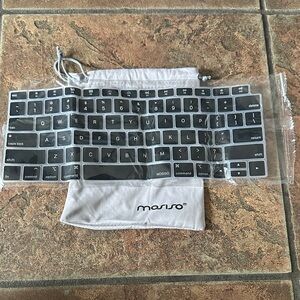Clear Silicone Keyboard Cover for MacBook - Black/Clear